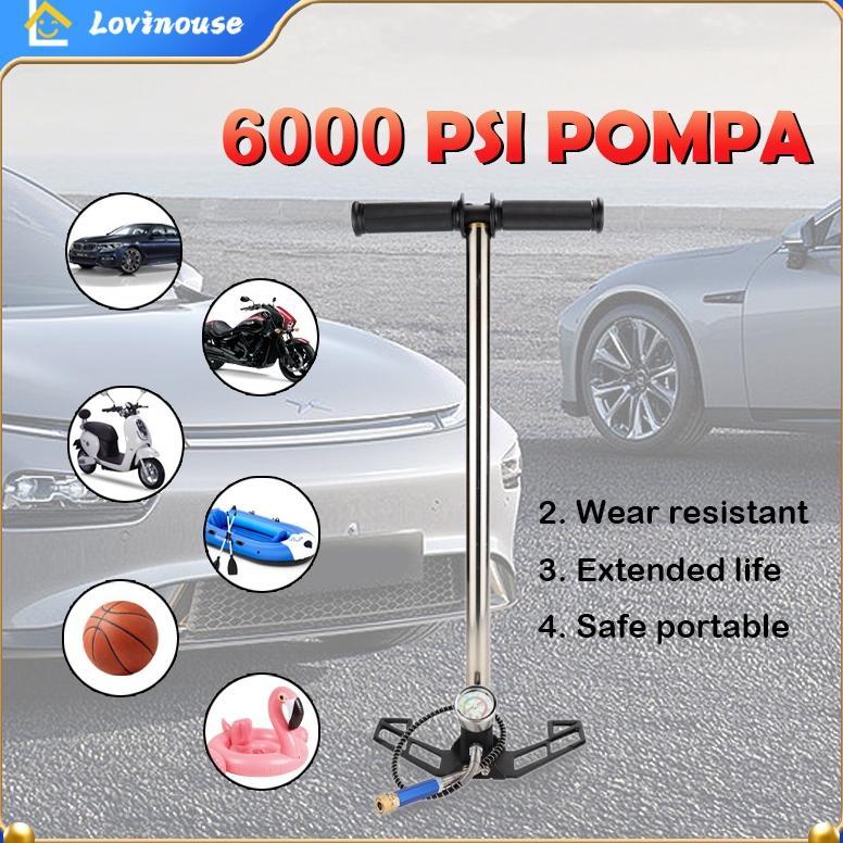 Pompa Pcp Asli Stainles RV pump 6000Psi Manometer Pompa Manual kaki lipat Pompa Pcv