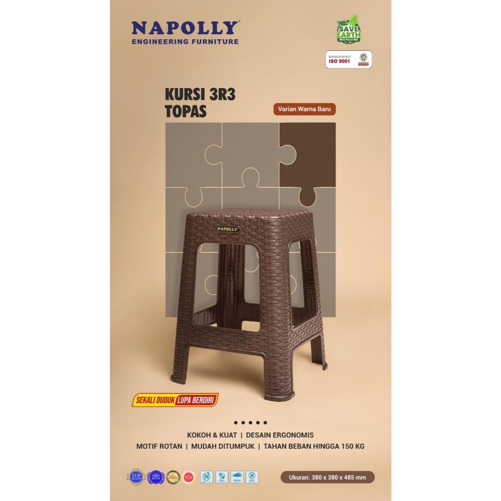 2 Kursi Napolly Kursi Plastik Rotan Baso Kursi Warung