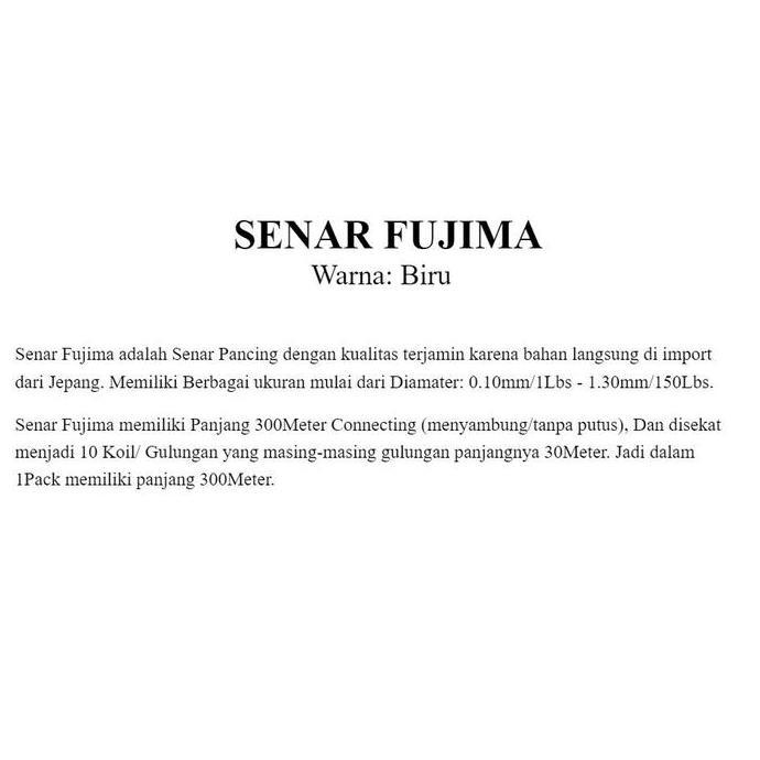 Senar Pancing Fujima Biru (50-150Lbs)/ Damyl Fujima/ Damil Merk Fujima/ Nilon Pancing Warna/ Nilon W