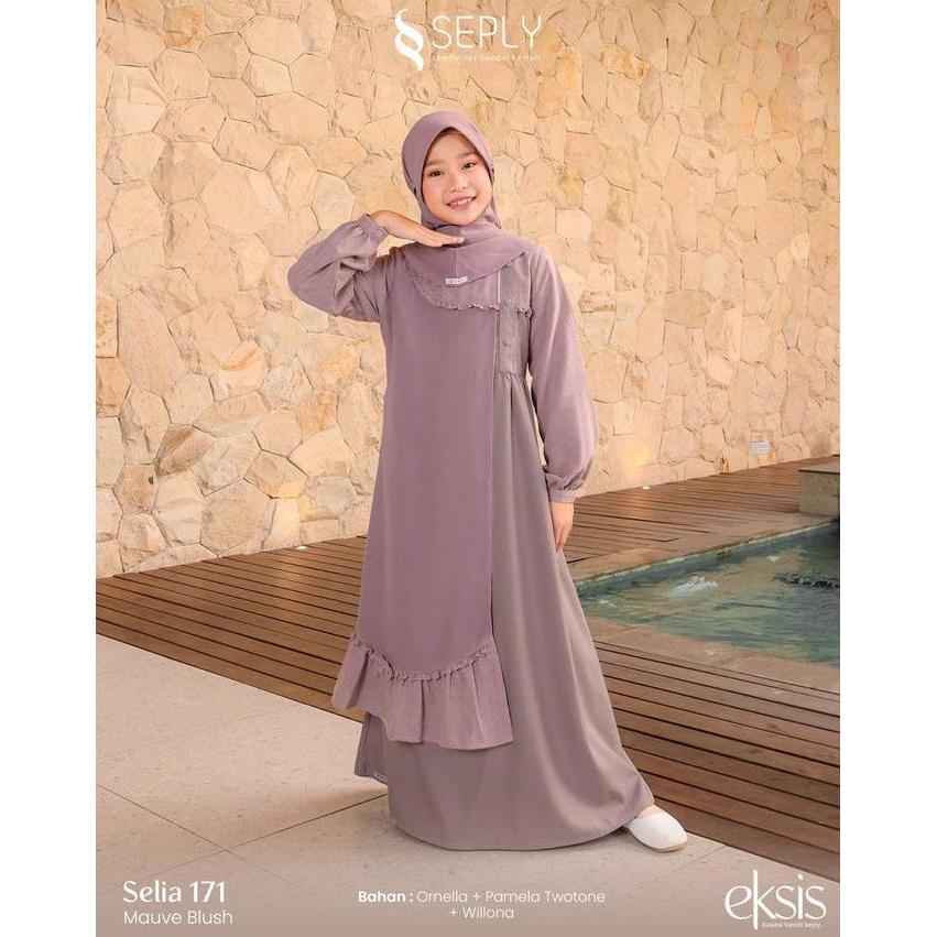 SEPLY SELIA 171 MAUVE BLUSH GAMIS ANAK SARIMBIT