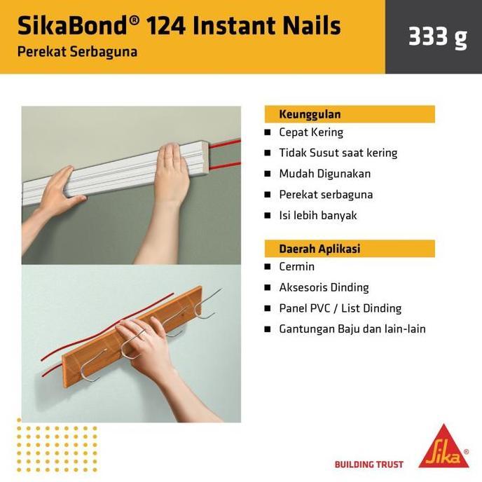 gh_sudali - Sikabond 124 Instant Nails Perekat Lem Kayu Panel Dinding Serbaguna Diskon