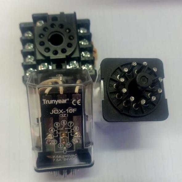 cvfolka Relay JQX-10F-3Z Coil PCB Electromagnetic Relay 3PDT 11 Pin Coil 24V/220V-Trunyear