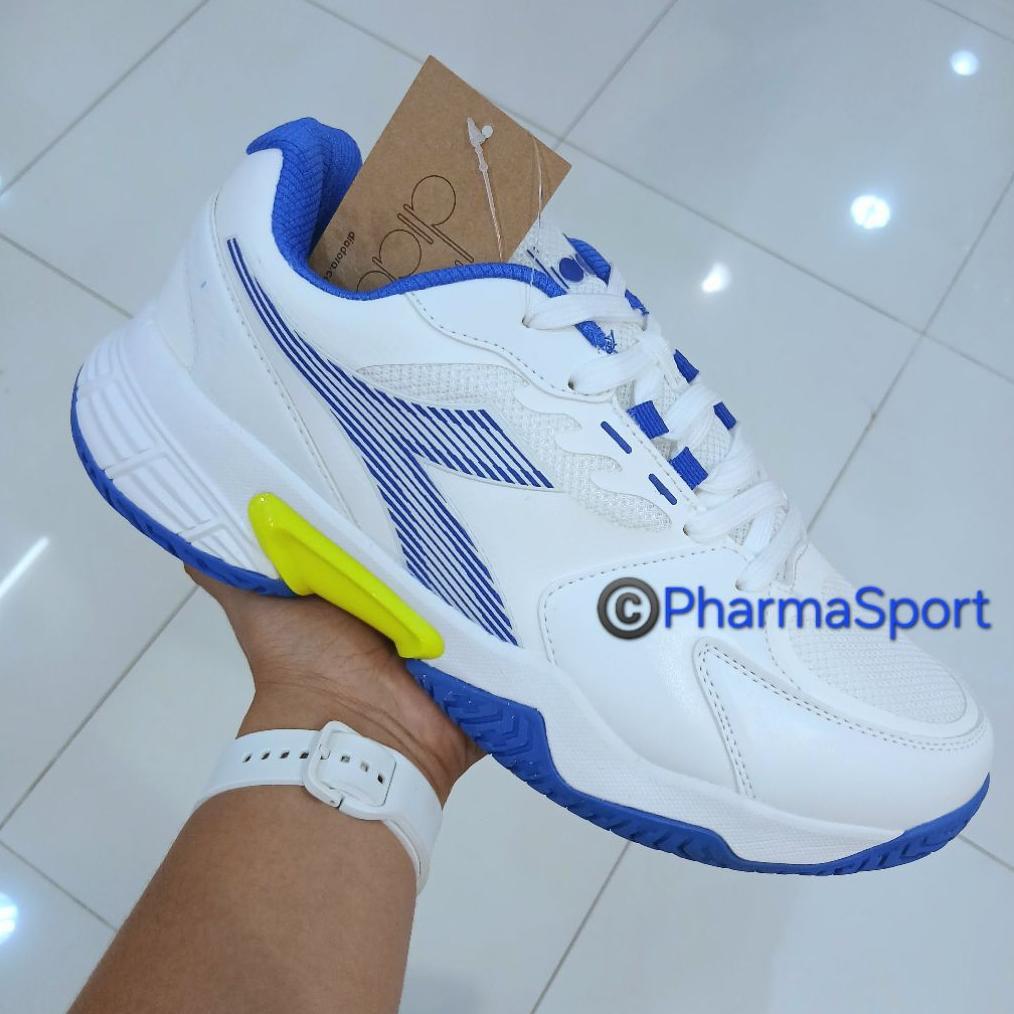 NEW Diadora White Lime Blue Sepatu tennis Original Authentic Tenis Shoe Murah Keren Nicholas