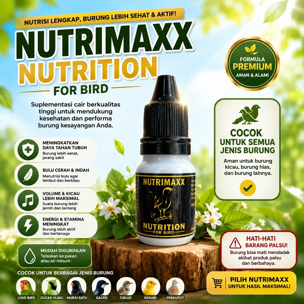 NUTRIMAXX Vitamin burung murai batu kacer cucak ijo anis merah kenari branjangan pleci kolibri cible