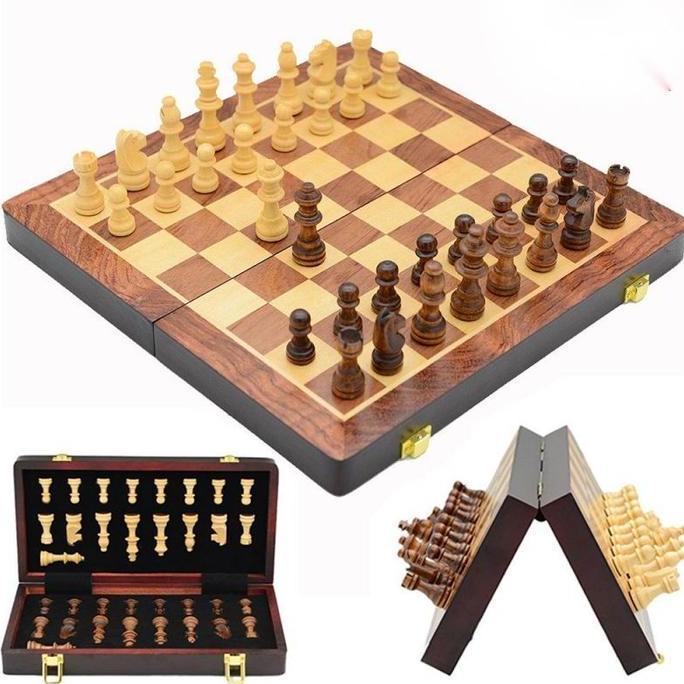 Promo Papan Catur Kayu Premium Papan Catur Magnet Magnetic Chess Board Game Cod