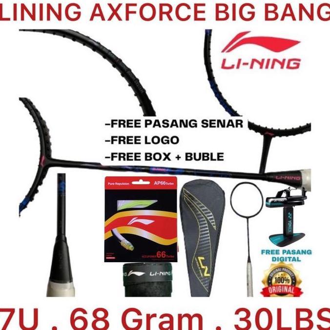 feranagrup Raket Badminton LINING AXFORCE BIG BANG 30LBS Original Diskon