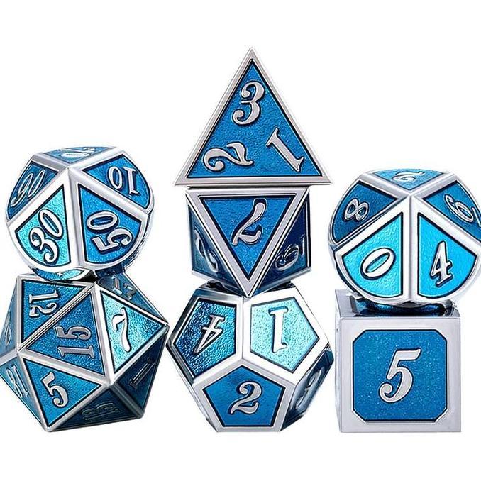 Promo Tecunite 7 Dice Metal Polyhedral Dice Set Dnd Dice Set - Dadu Metal Cod