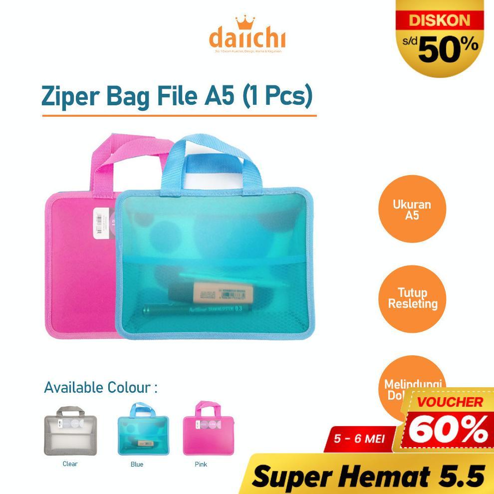 Map Plastik Resleting Zipper File A5 Daiichi POP