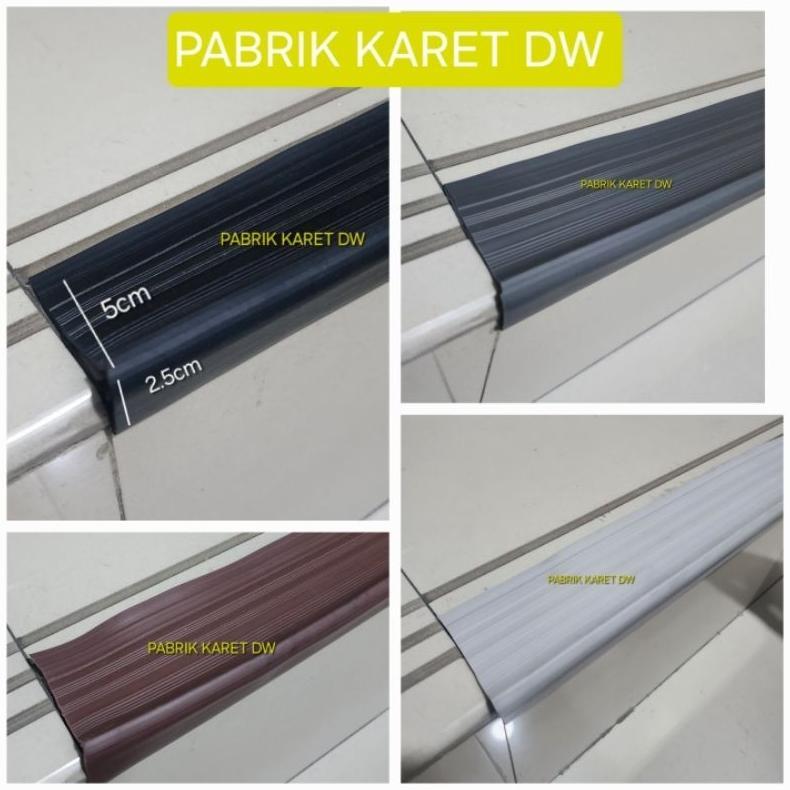 KARET STEP NOSING TANGGA , LIS TANGGA SIKU , ANTI SLIP TANGGA , LIST TANGGA L PENGAMAN TANGGA KARET
