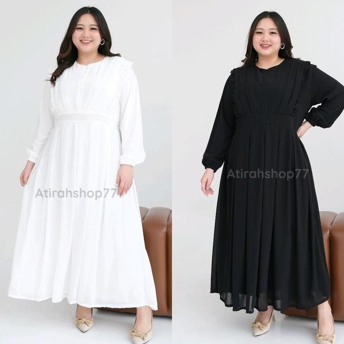Khza- Gamis Ceruty Jumbo Ld130Cm Ld140Cm Polos