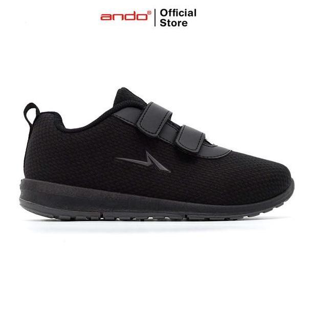 Ando Official Sepatu Sneakers Nitta Duo V Remaja - Hitam/Hitam