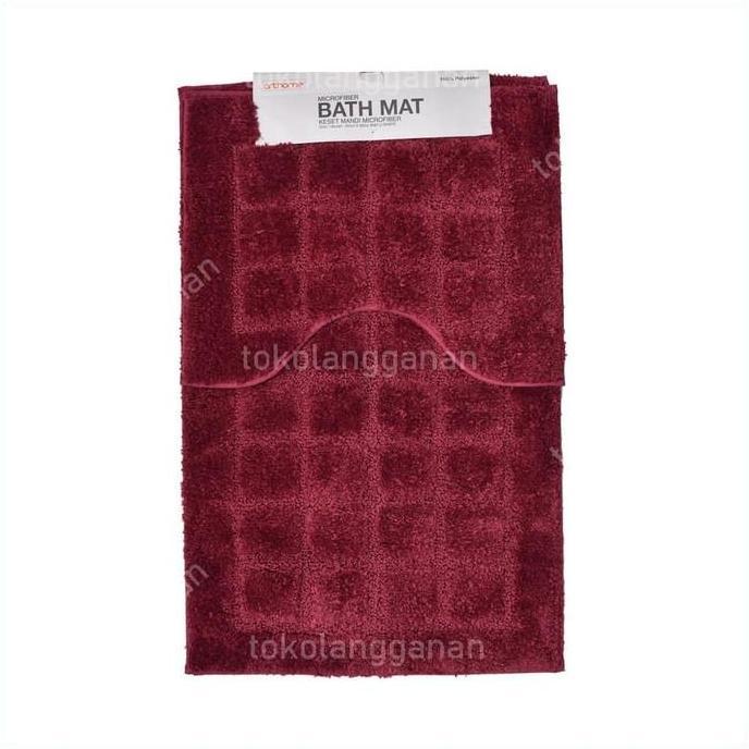 Arthome Set Keset Kamar Mandi 50x80 Cm Dan Keset U Shape - Merah