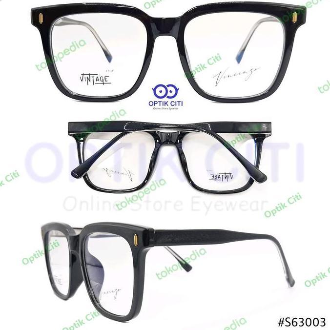FRAME KACAMATA PRIA WANITA KOTAK BESAR VINCENZO VINTAGE 63 03 ORIGINAL