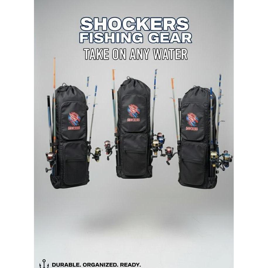Tas Pancing Kotak Bolong Ransel Multi 80CM 100CM SHOCKERS Tas Pancing Ransel Jumbo Fabio