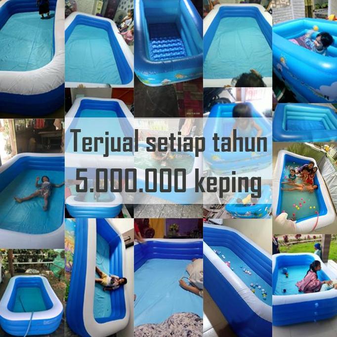 Bubu- Kolam Renang Anak Kecil 3 Ring 260Cm Kolam Mandi Bola Pompa Tiup Inflatable Kolam Balon Anak B