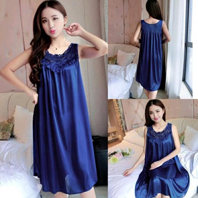 Baju Tidur Daster Lingerie  Happy Jumbo/Xxl Satin Wanita Nyaman