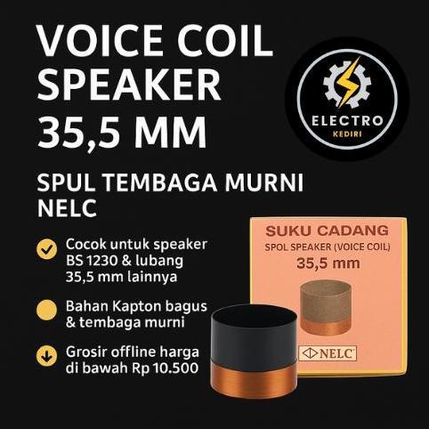 %%%%] NELC Spul Speaker 35,5 mm Tembaga Murni & Kapton 35,5mm Cocok BS 1230