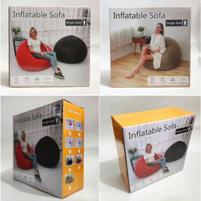 Hadiah Ulang Tahun Sofa Bola Tiup Baru Sofa Malas Berkelompok PVC Desain Kreatif Trendi Sofa Malas P