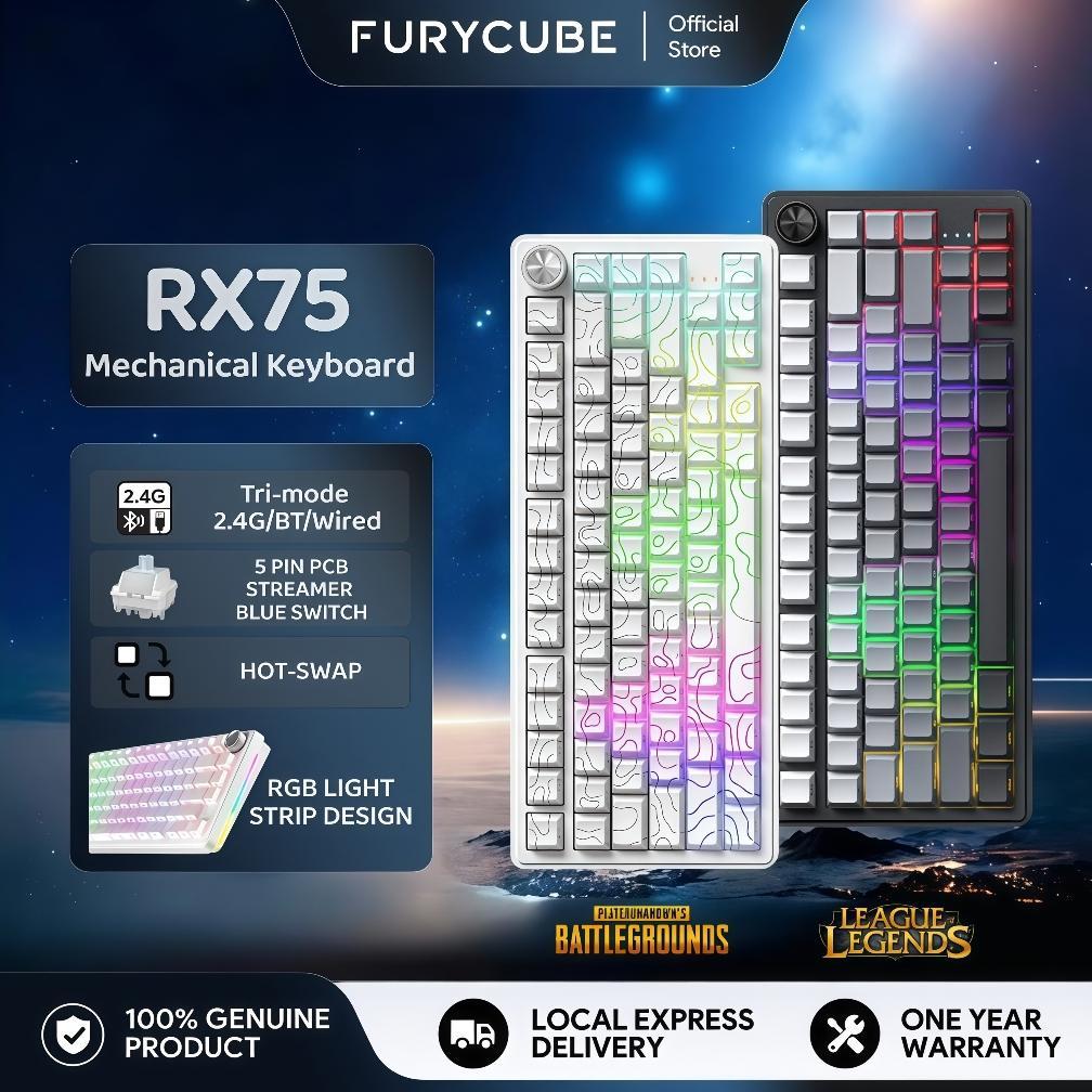 ZIFRIEND RX75 PRO Gaming Keyboard 5PIN Hotswap Wireless Mechanical Keyboard 75% Layout for Esports
