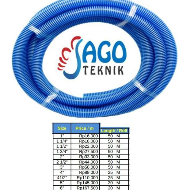 @=@=@=@=] Selang Spiral Biru 1 1/2"(50M) / Selang Spiral Untuk Pompa Air