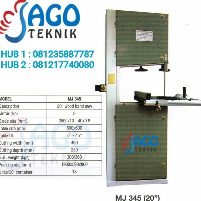Buruan beli] Mesin Gergaji Wood Band Saw 20" Oscar MJ 345 / MJ-345 Oscar
