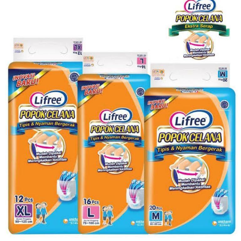 Lifree Popok Celana Tipis & Nyaman Bergerak / Lifree Popok Dewasa/ Lifree Tipis / Lifree Popok Tipis