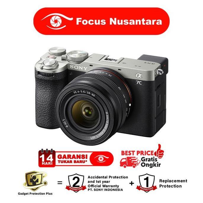 SONY Alpha A7C II Kit FE 28-60mm / SONY Alpha A7C Mark II Body Only - Mirorrless Camera GARANSI RESM