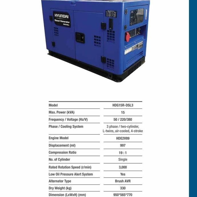 *#*#*#] Silent Diesel Genset 15 KVA Hyundai Korea HDG 15 DSL 3 HYUNDAI HDG15R