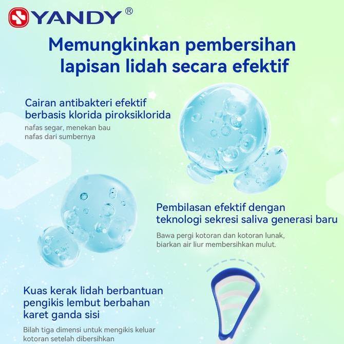 YANDY, Pembersih Lidah YANDY Alat Kerok Lidah,terbuat dari silikon lembut, Sikat Pembersih Mulut Ser
