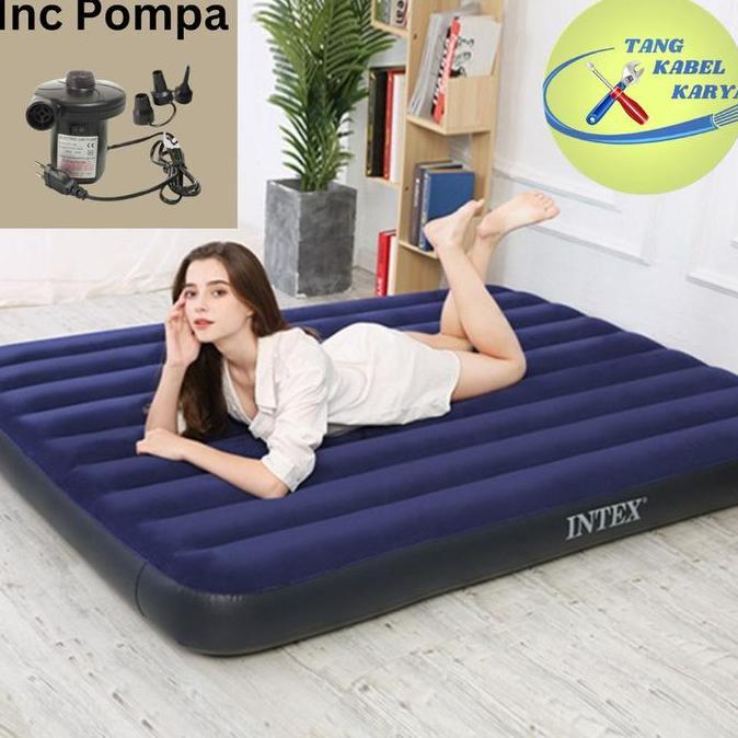 PAKET HEMAT POMPA ANGIN LISTRIK OSLO + KASUR ANGIN INTEX DURABEAM