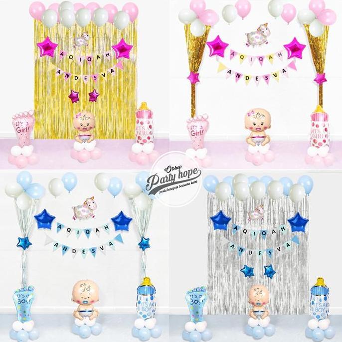 paket dekorasi balon aqiqah / set balon dekorasi tasyakuran aqiqah