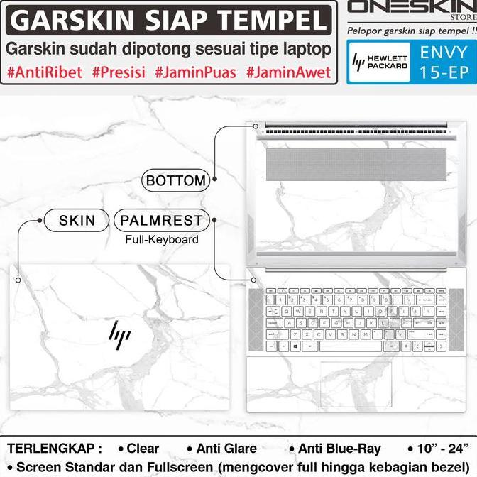 TERMURAH - Precut Garskin Sticker Laptop Skin Perfect Fit Kompatibel untuk HP Envy 14-eb 14-eb0002TX