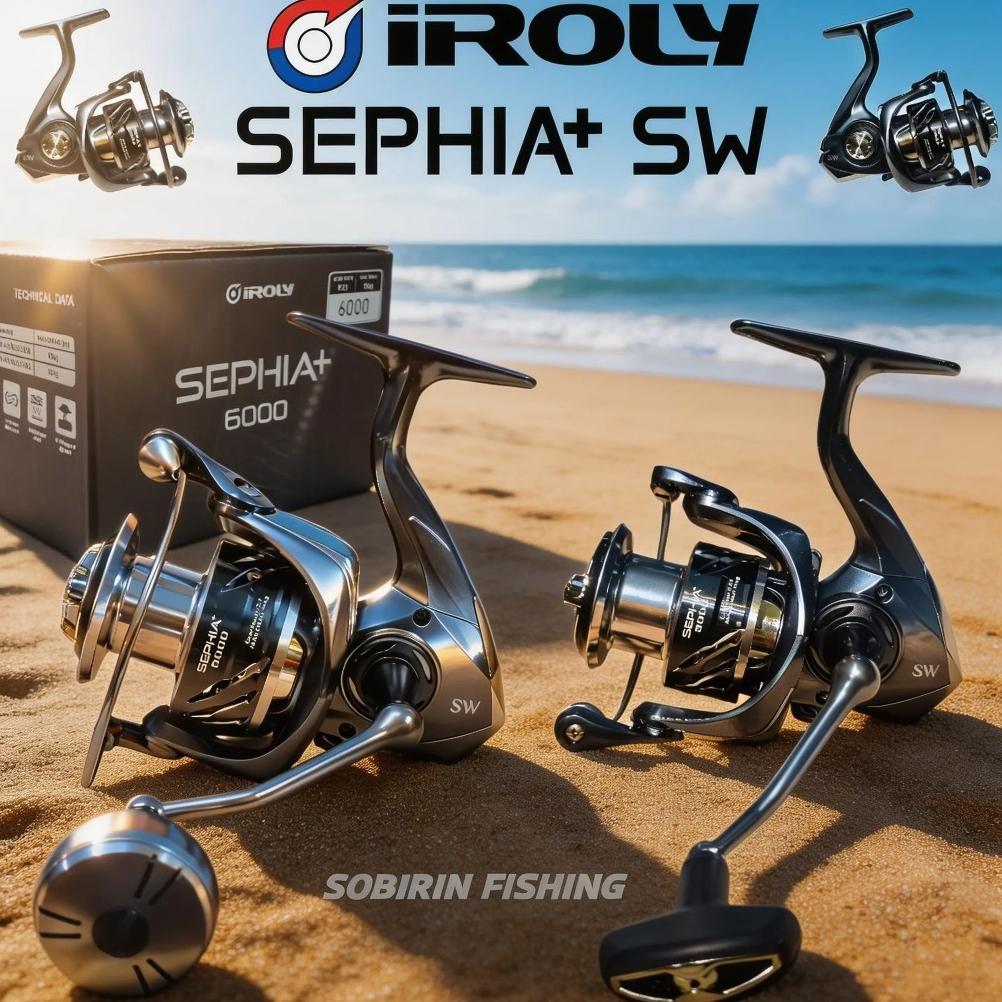 Reel spinning iroly sephia + plus power handle bervarian - reel iroly sephia sw