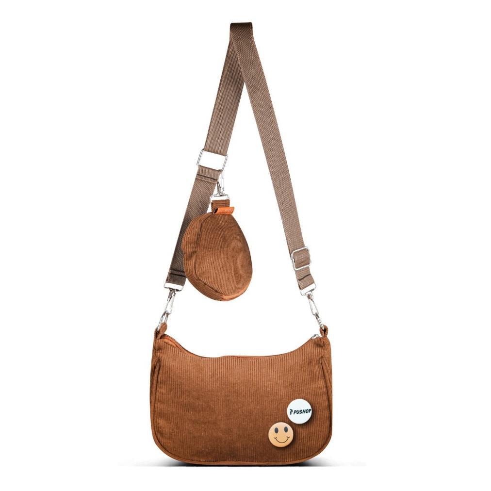 ORIGINAL Tas Selempang Corduroy Vior Tas Slingbag Wanita Pushop 2026