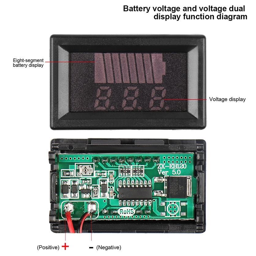 Voltmeter Indikator Aki 12V - 60V Pengukur Tegangan dengan Bargraph