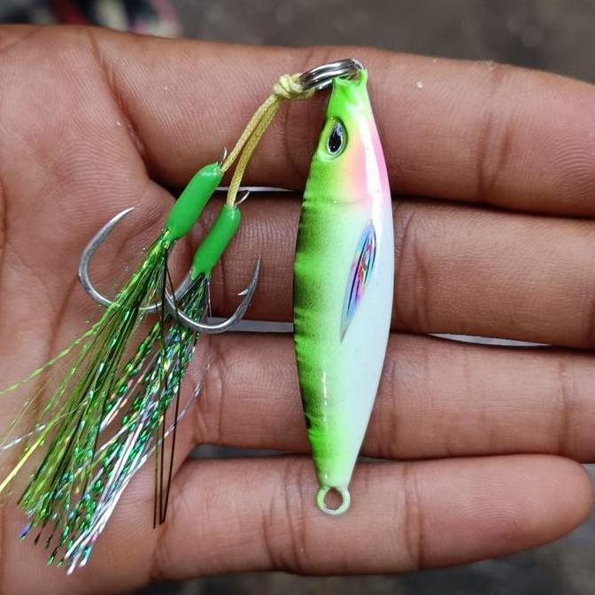 Micro jig plus assist hok iseama micro jig 20g 25g 30gram full fosfor gid metal jig koika micro jig 