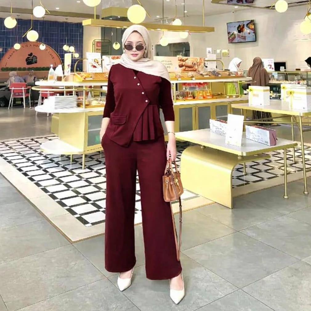 HOT RACHEL SET CELANA +ROMPI - BESTIIE FASHION - SETELAN KNIT PREMIUM - VEST SET CELANA - ATASAN REM