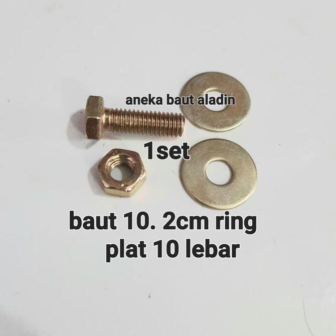 baut mur ring 10. 2cm isi 10set