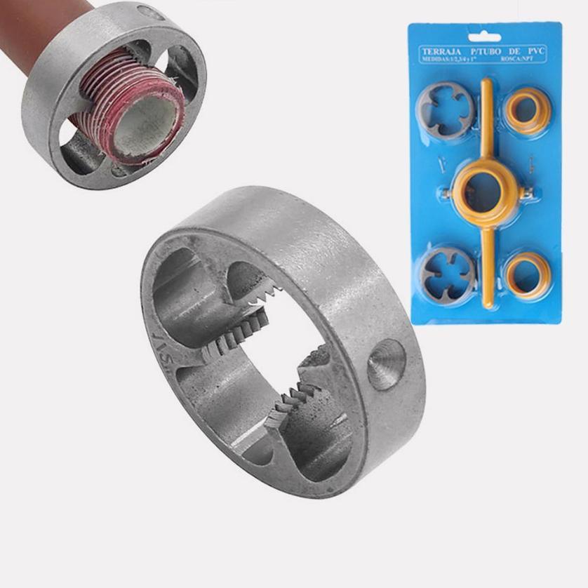 6PCS PVC mata snai drat pipa PVC Senai drat Pipa PVC Thread Maker Hand Die Set alat senai pipa 1/2" 