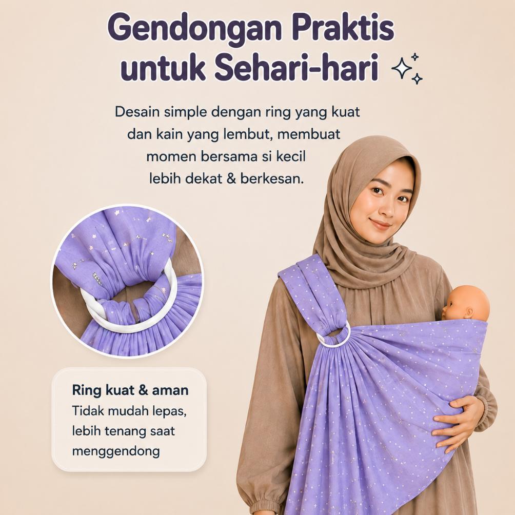 PROMO Gendongan Bayi Multifungsi Ring Sling Gendongan Bayi Panjang Ring Sling