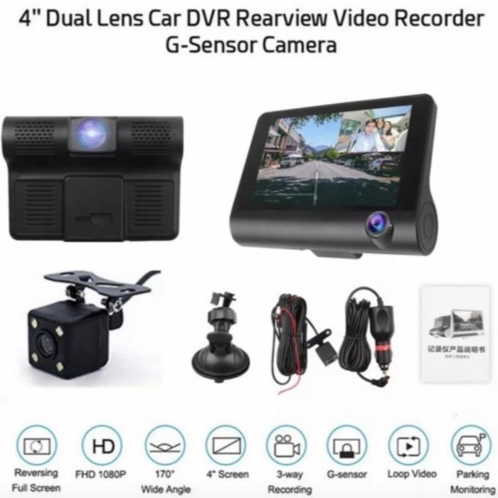 Triple Camera Cctv Dvr Mobil 3 Lensa Car Dashcam Full Hd 3In1 Parkir Original Dan Terpercaya