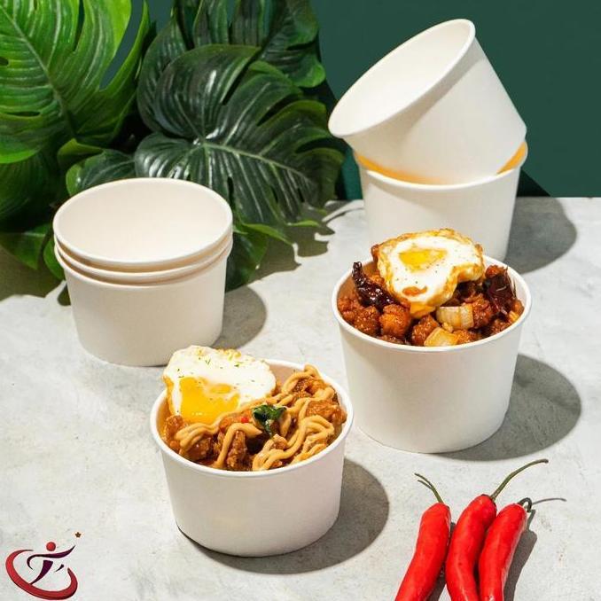 True- Mangkok Paperbowl + Tutup  Merk Nesto - Paper Bowl 360 500  650 Dan 800 Ml Rice Bowl Food Save