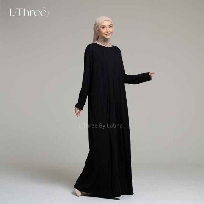 Gamis Inner Warna Black Kaos  Spandek Muslim Dewasa Hitam Nyaman  L Three By Lubna Wanita Inner Oute