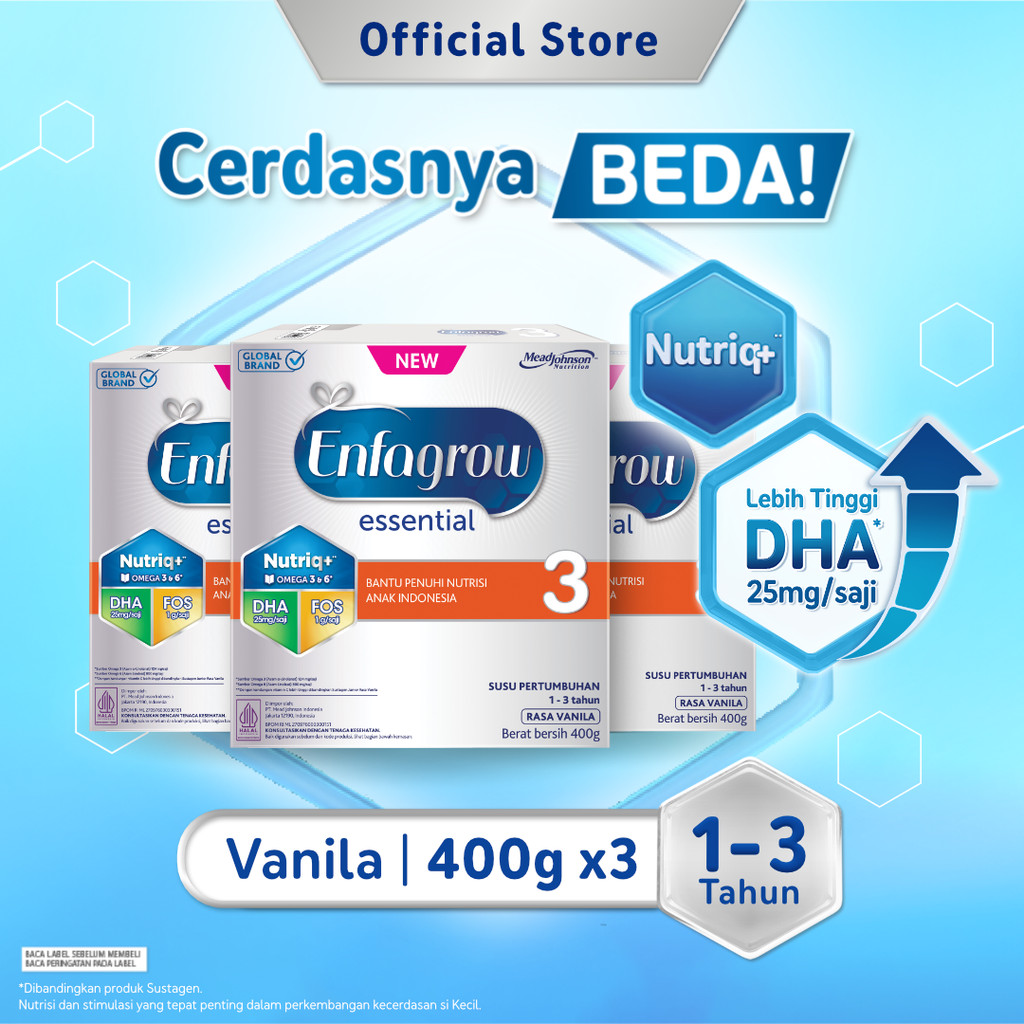 Enfagrow Essential 3 Susu Formula Anak 1 - 3 Tahun 400 gr x 3