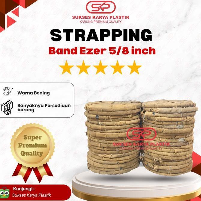 Big- Tali Klem Besi 5/8 Inch Strapping Band Ezer Plat Besi 5/8 Inch Super Hitam 1 Kemasan Isi 2 Roll