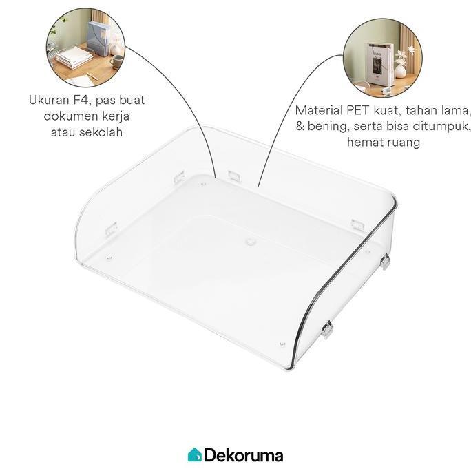 Dekoruma Hinoki Tray Dokumen F4 / Rak Kertas Bening / Storage Dokumen