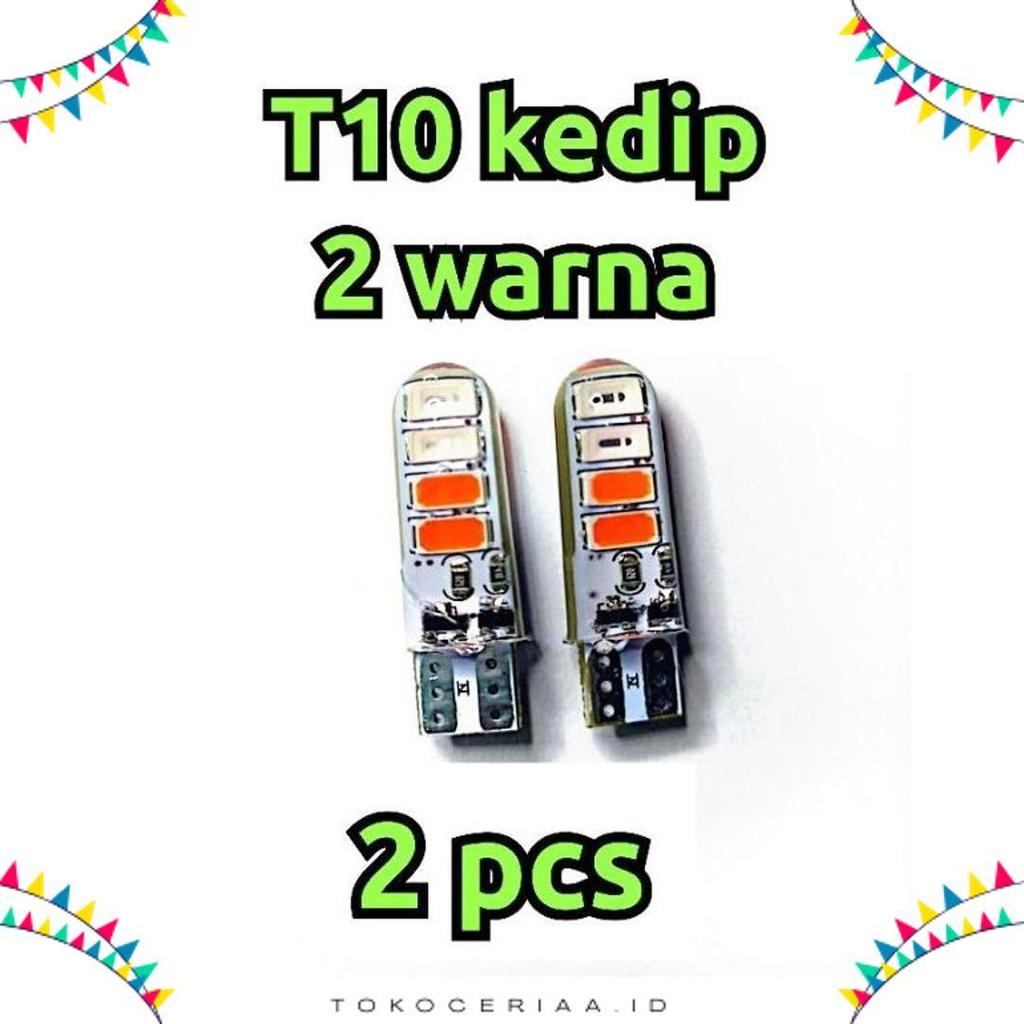 Terlaris Lampu Led Senja Kedip 2 Warna T10 Kedip 12 Volt 24 Volt Led Senja Sein Motor Mobil Truk Bus
