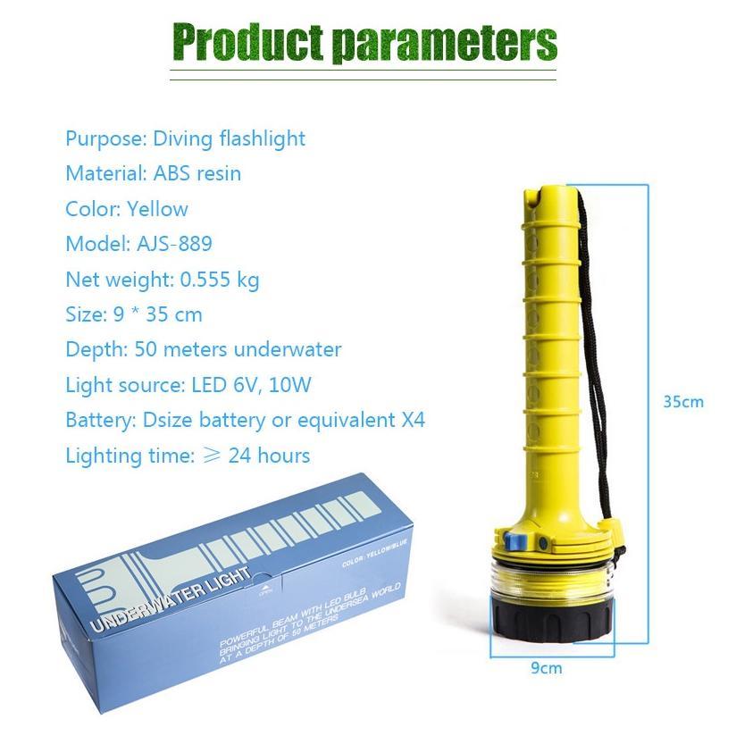 LED Senter Selam Profesional Tahan Lama Lebih Dari 24 Jam Tahan Air Super Terang Senter Selam scuba 