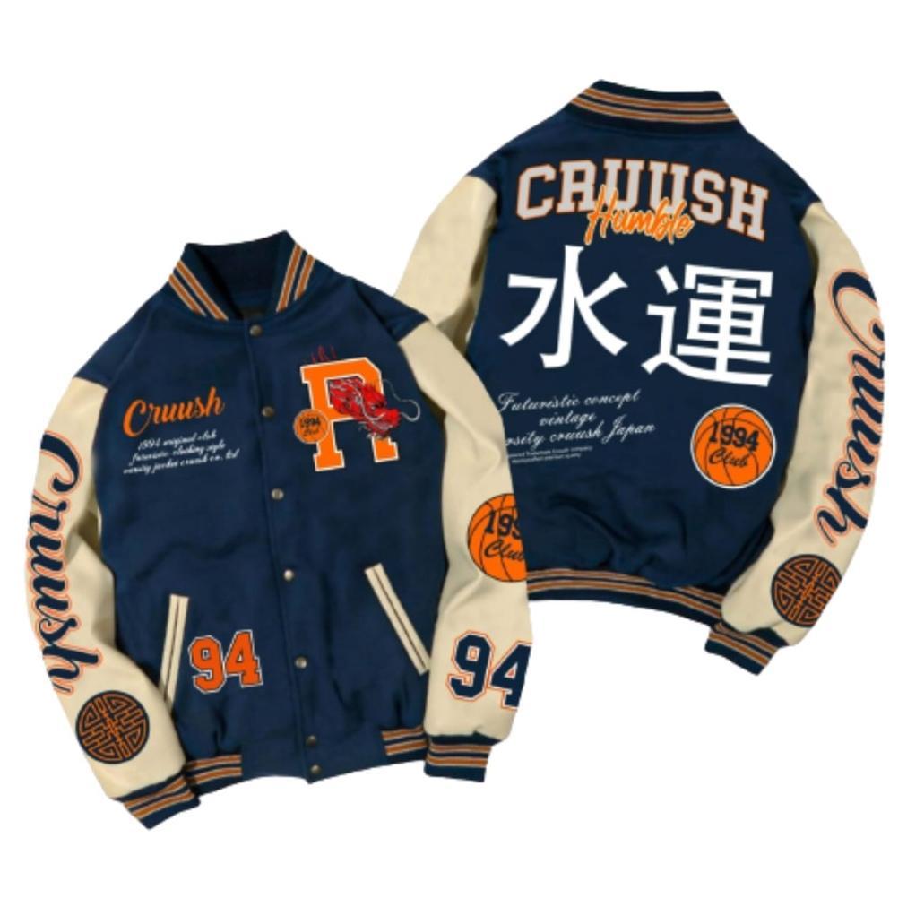 HOT JURAGAN Jaket Varsity Cruush Original Ful Bordir - Jaket Bomber Varsity Original Premium - Jaket