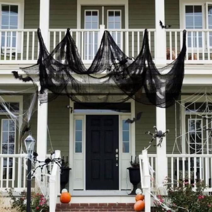 Dekorasi halloween/tirai darah/tirai halloween kain bloody crepe